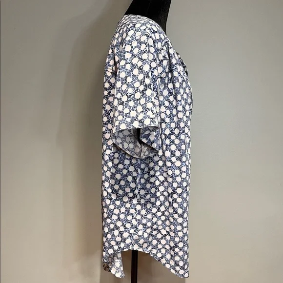 Christopher & Banks Blue and White Patterned Blouse - Picture 2 of 8